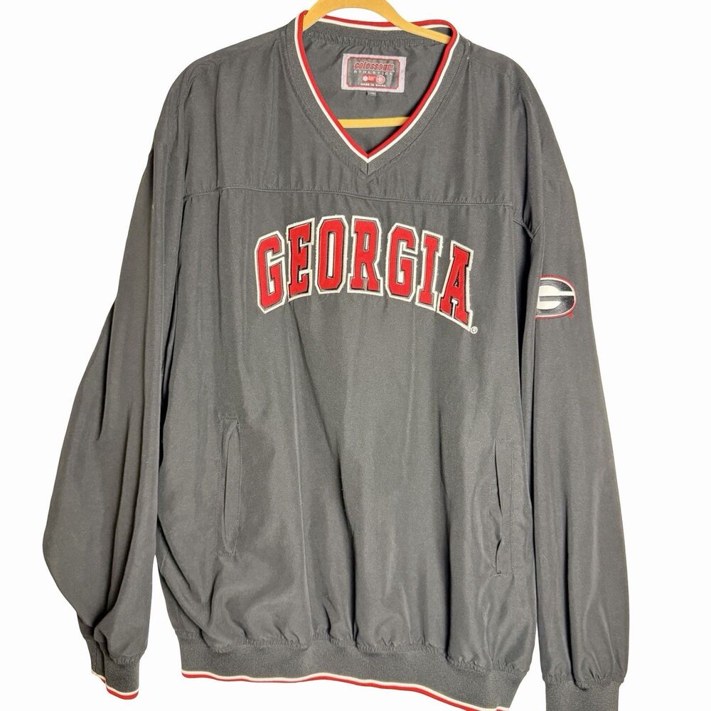 Georgia Bulldogs Jacket Men XXL Black NCAA Football Colosseum Athletics Pullover
